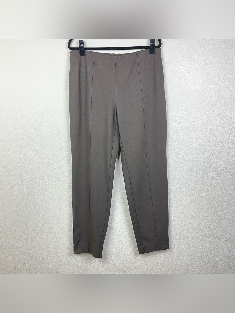 J.Jill Women's Large Slim Leg Ponte Knit Pants Chocolate Brown Pull-On Casual
